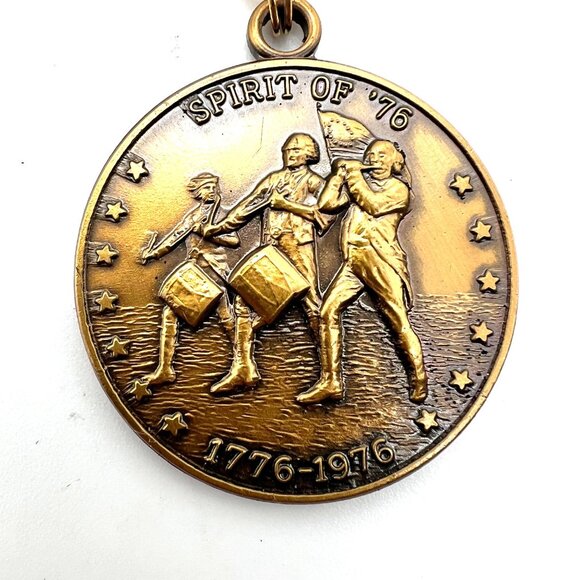 Spirit Of 76 Bicentennial Brass Keychain 1776-1976 GE General Electric Branded - Picture 1 of 8